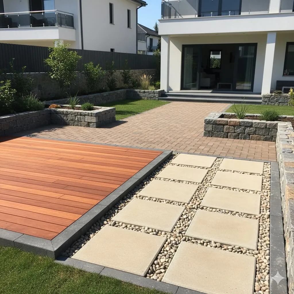 Aménagement de Sols Durs (Dallage, Pavés, Deck Bois, Bordures) - Réalisation 1