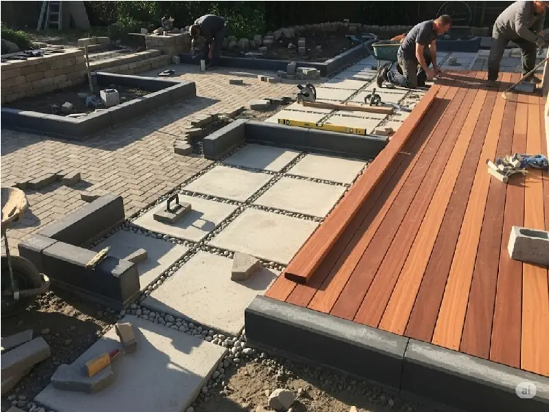 Sert Zemin Uygulamaları (Taş Döşeme, Beton Parke, Ahşap Deck, Bordür) - Paris 19. Bölge