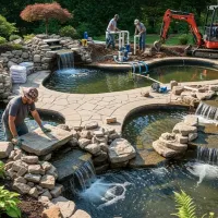Construction de Bassins Ornementaux et Cascades (Installation Mécanique Incluse)